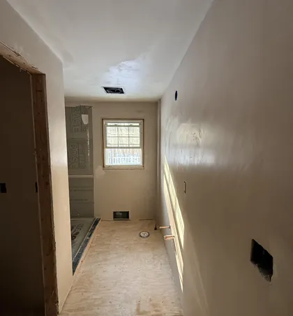 bathroom drywall in new construction